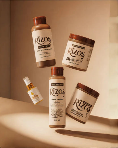 Kit Soy Rizos: Gel, Oleo dorado, Shampoo, Acondicionador y Crema + REGALOS