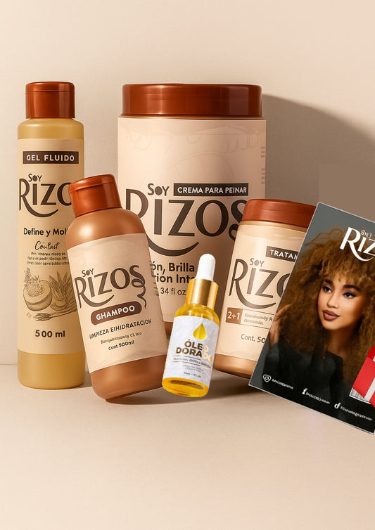 Kit Soy Rizos con crema de kilo + gel fluido + 1 Óleo Dorado + REGALO 🎁✨