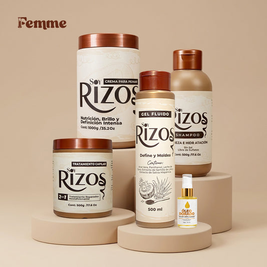 Kit Soy Rizos con crema de kilo + gel fluido + 1 Óleo Dorado + REGALO 🎁✨